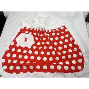 Disney Parks Minnie Mouse Red White Polka‎ Dot Ruffle Apron Personalized Rachel